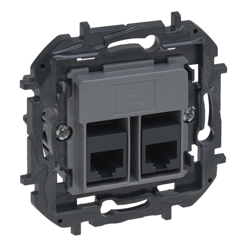 Base telefónica e informática doble RJ45 Niloé Step Cat.6 UTP