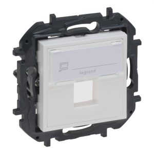 Adaptador individual para conectores RJ45 tipo keystone Niloé Step blanco mate