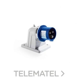 Clavija superficie acodada 90° 2P+T 16A 230V IP44