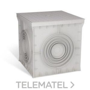 Arqueta 200x200x200 4 salidas tapa ciega gris