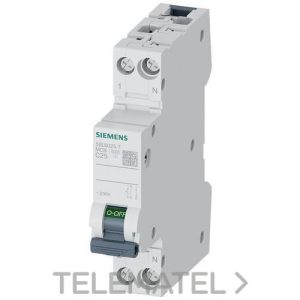 Automático magnetotérmico 230V 6kA, 1+NP/1 C25