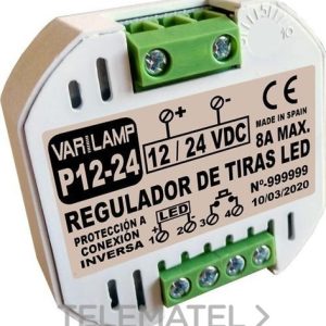 Regulador a pulsadores para tiras led de 12V a 24V DC 8A máximo (En blister)