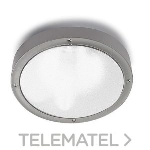 Plafón BASIC pequeño E27 18W gris/plástico mate