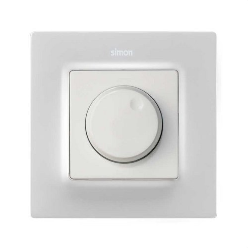 Placa SIMON 82 mecanismo electrónico giratorio blanco mate